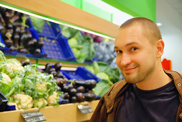 Image showing smiling man in supermarket