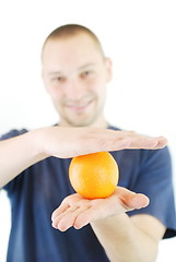 Image showing man with orange