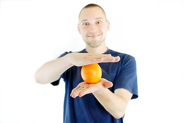 Image showing man with orange