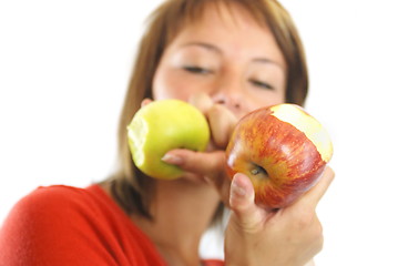 Image showing beautiful girl with apple