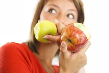 Image showing beautiful girl with apple