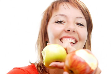 Image showing beautiful girl with apple