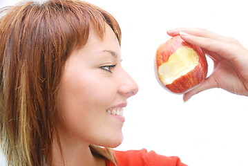 Image showing beautiful girl with apple