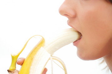 Image showing pretty girl with an banana