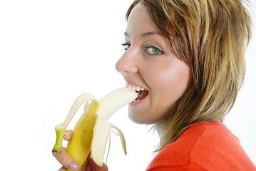 Image showing pretty girl with an banana