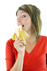 Image showing pretty girl with an banana