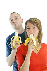 Image showing happy couple with bananas