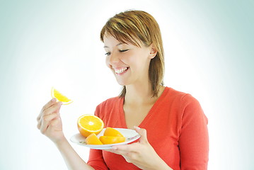 Image showing pretty girl with orange