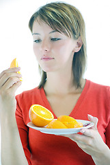 Image showing pretty girl with orange