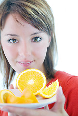 Image showing pretty girl with orange