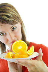 Image showing pretty girl with orange