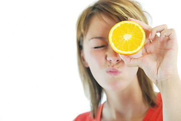 Image showing pretty girl with orange