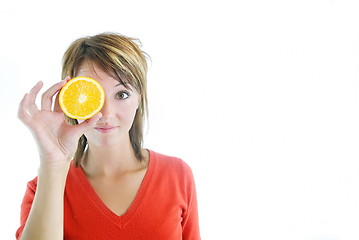 Image showing pretty girl with orange