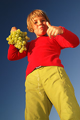 Image showing grape girl in nature