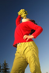 Image showing grape girl in nature
