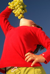 Image showing grape girl in nature