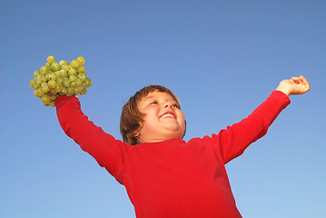 Image showing grape girl in nature