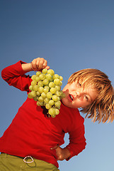 Image showing grape girl in nature