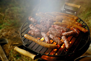 Image showing sausages on grill