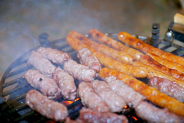 Image showing sausages on grill