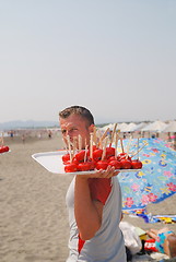 Image showing apples on stick