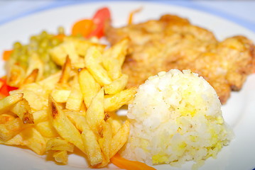 Image showing stak and pommes frites