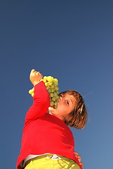 Image showing grape girl in nature