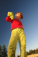 Image showing grape girl in nature