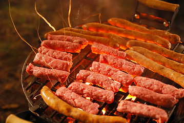 Image showing sausages on grill