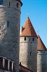 Image showing Towers of a fortification of Old Tallinn