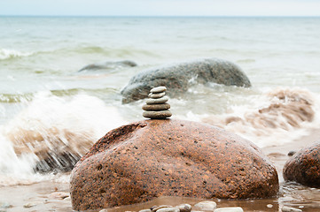 Image showing Stones at marine coast