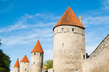 Image showing Towers of a fortification of Old Tallinn