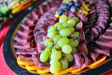 Image showing Catering food arrangement on table