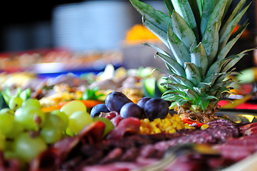 Image showing Catering food arrangement on table