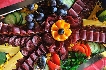 Image showing Catering food arrangement on table