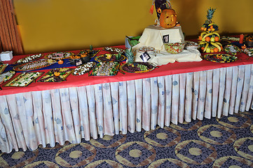 Image showing Catering food arrangement on table