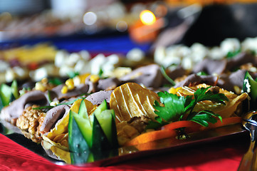 Image showing Catering food arrangement on table