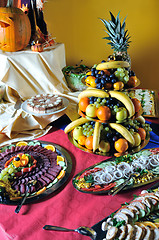 Image showing Catering food arrangement on table