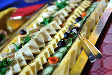 Image showing Catering food arrangement on table