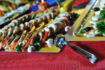 Image showing Catering food arrangement on table