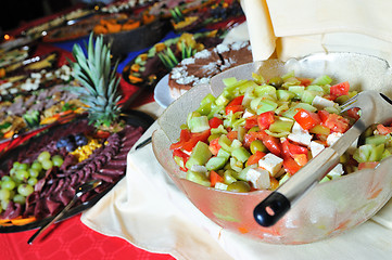 Image showing Catering food arrangement on table