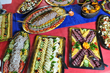 Image showing Catering food arrangement on table