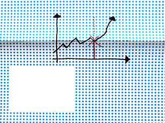 Image showing stock graph drawing with empty space for write message