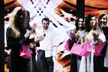 Image showing young fashion designer on the stage 