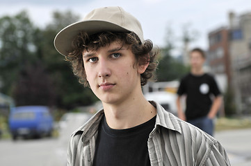 Image showing Portrait of a young boy oudoor 