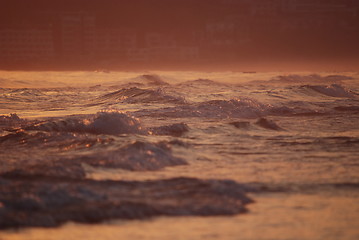 Image showing sunset on sea