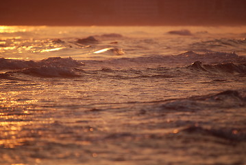 Image showing sunset on sea
