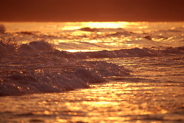 Image showing sunset on sea