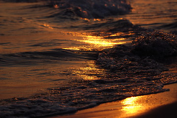 Image showing sunset on sea