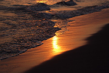 Image showing sunset on sea